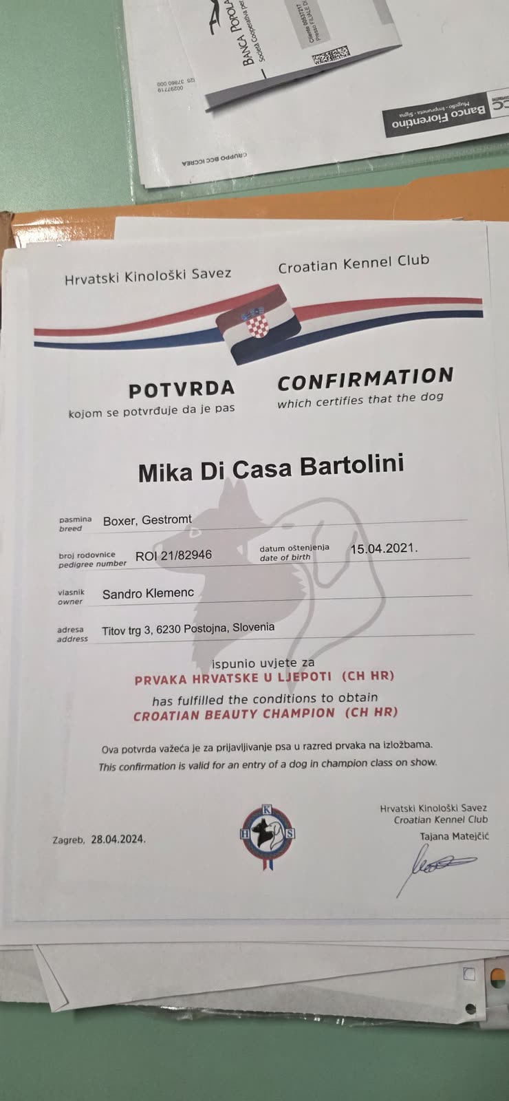 Mika di Casa Bartolini — Dokumente