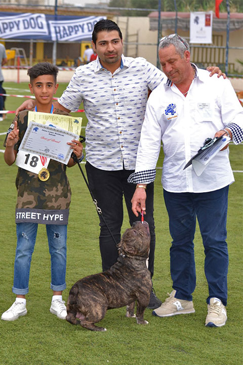 Stefano Bartolini judging at the Bahrain Dog Show 2018